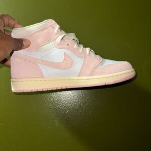 Jordan 1 Pink and White High-Top Sneakers